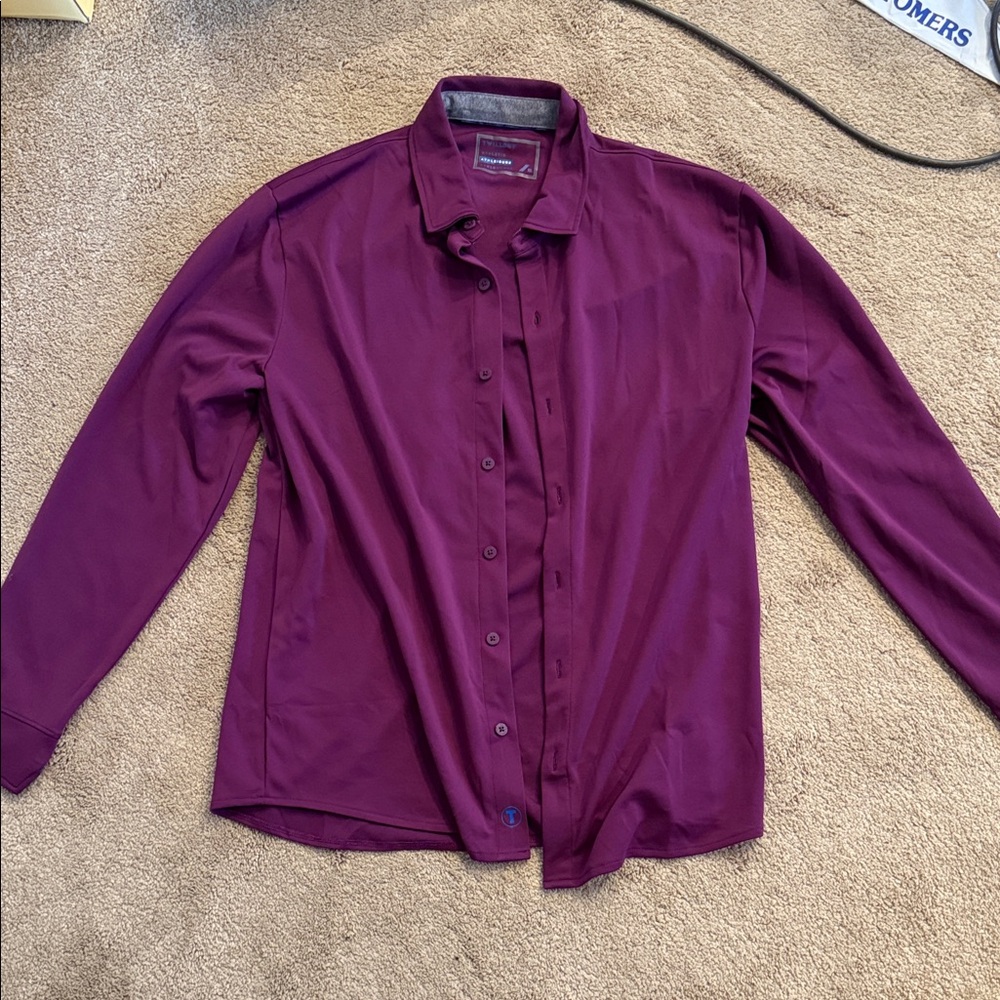 Elegant Maroon Button-Down Shirt for Men